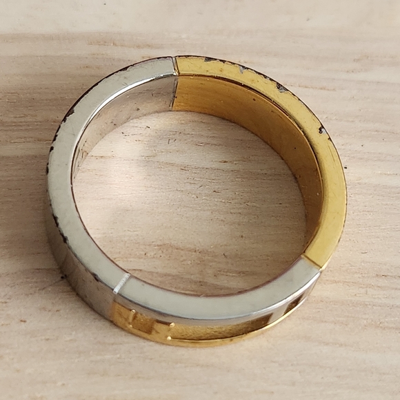 FENDI Gold Silver Tone Ring size 10 - Picture 3 of 6